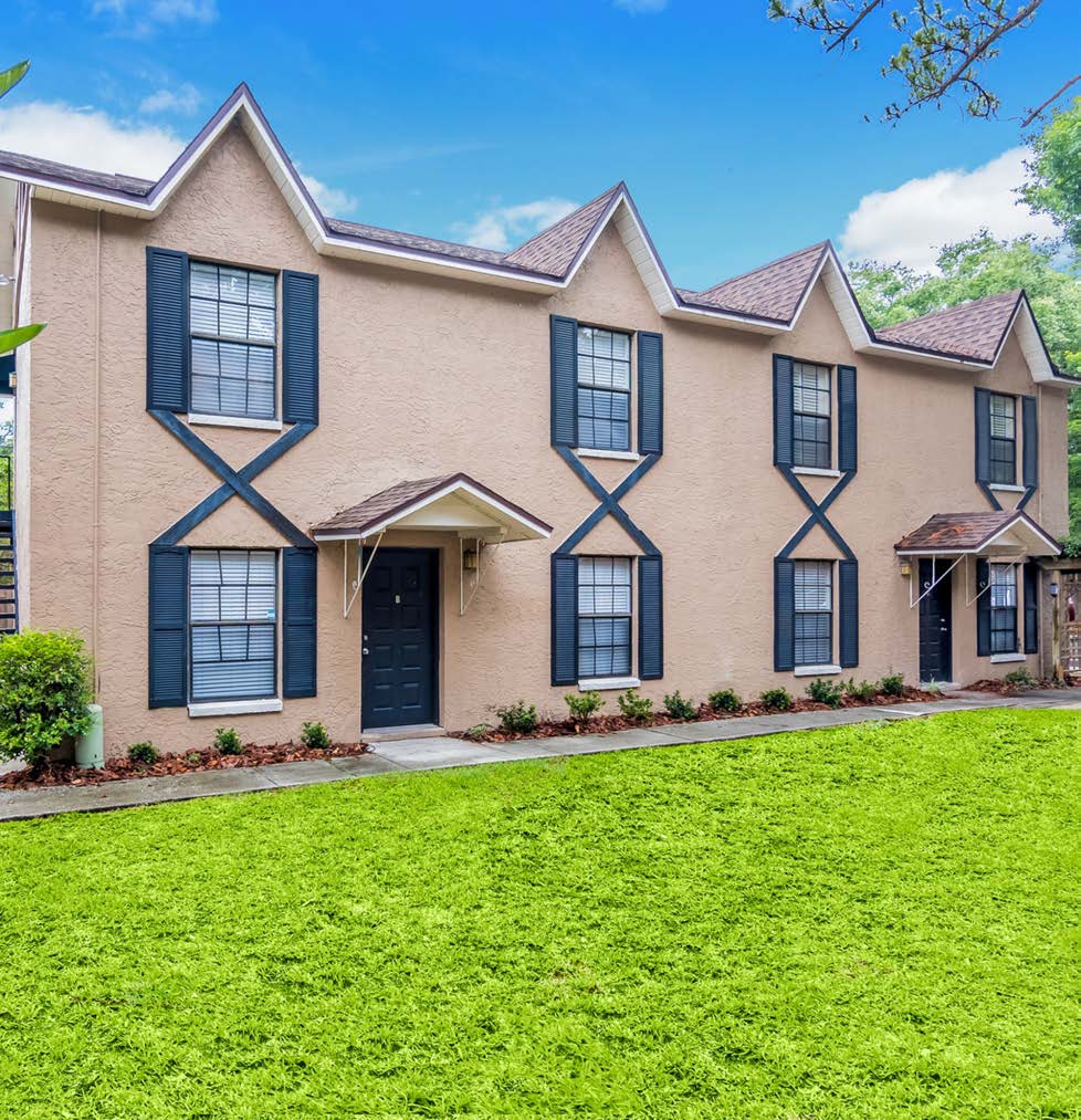 front of apartment building