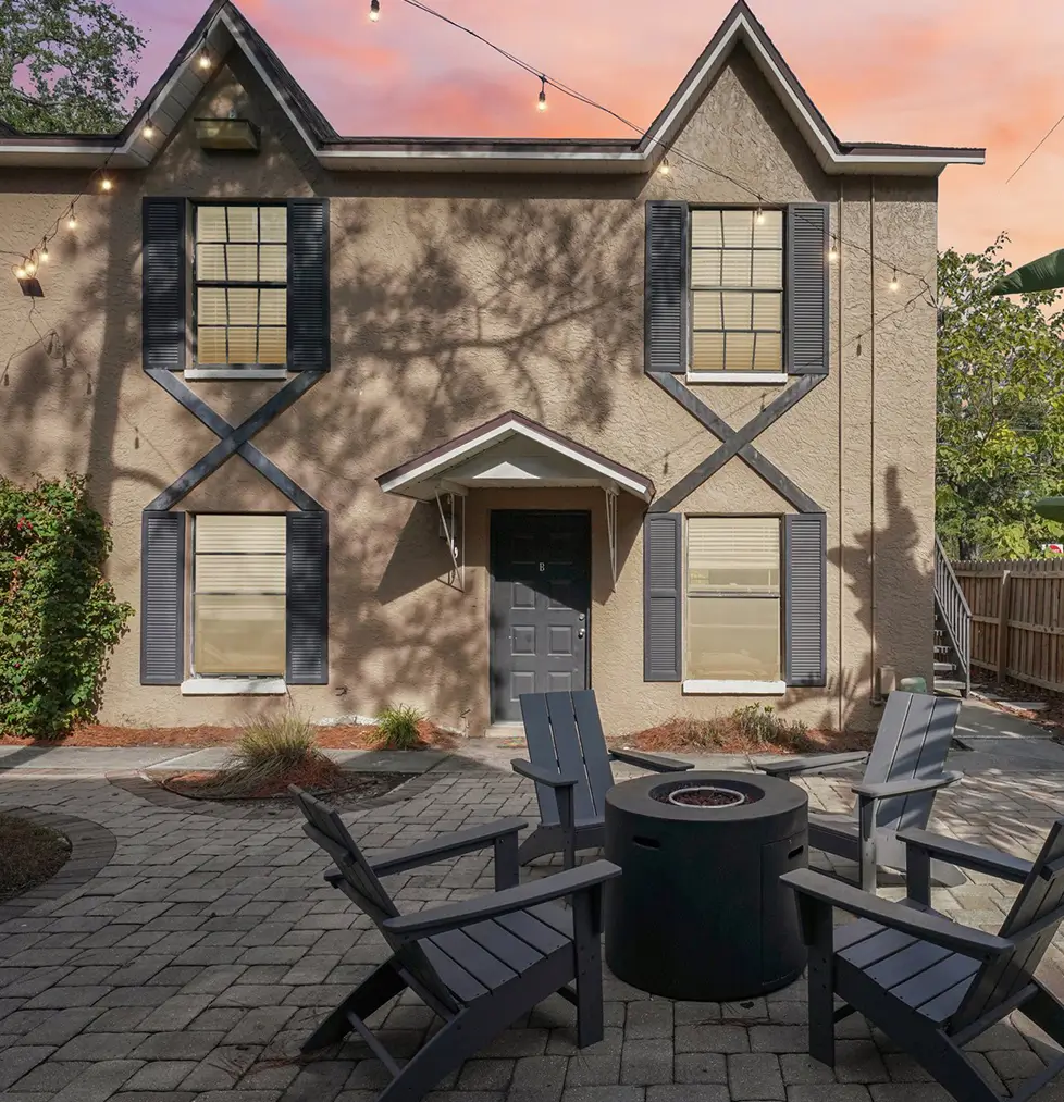 front of apartment building