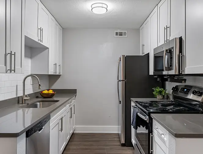 long view of kitchen